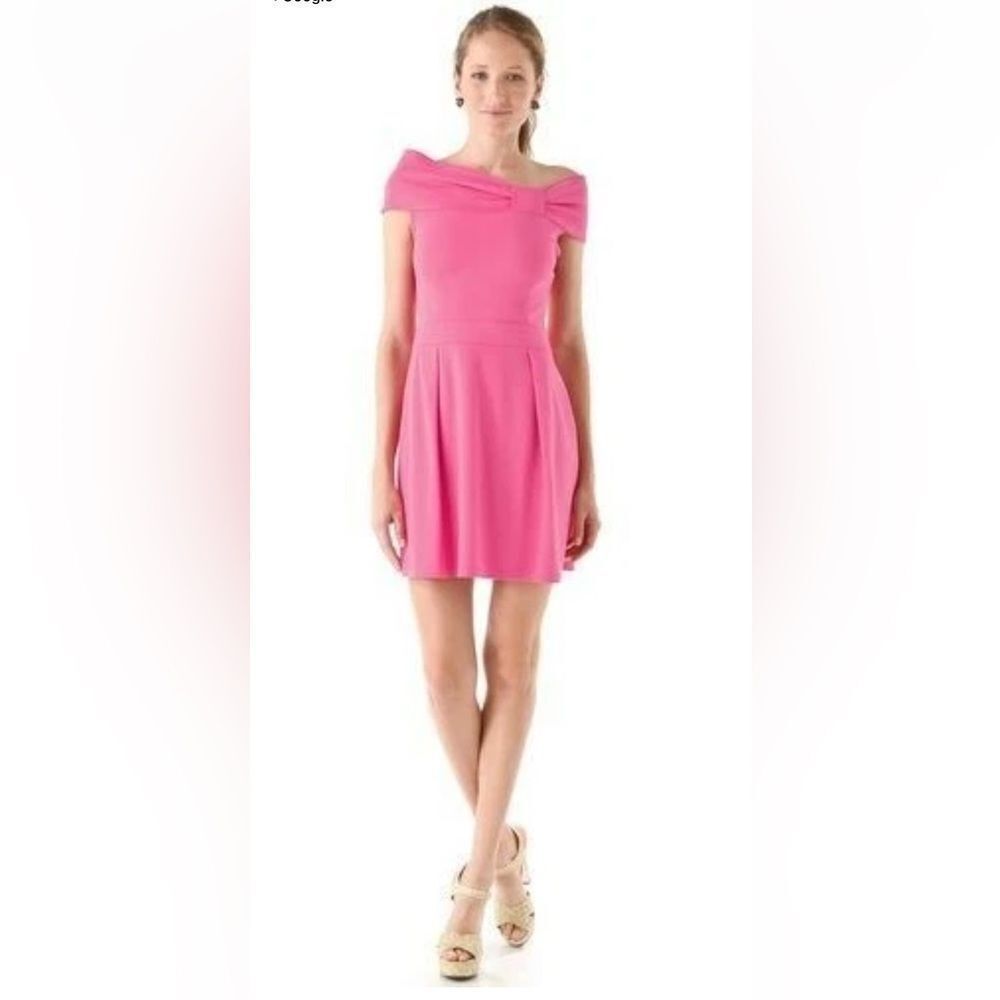 Red Valentino Off the Shoulder Bow Pink Dress Authentic Sz Medium